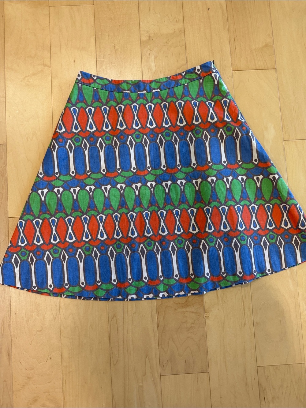 Boden retro print a-line cotton skirt - size 8